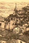 "Anghiari,Tuscany" etching 2009 "Anghiari,Tuscany" etching 2009